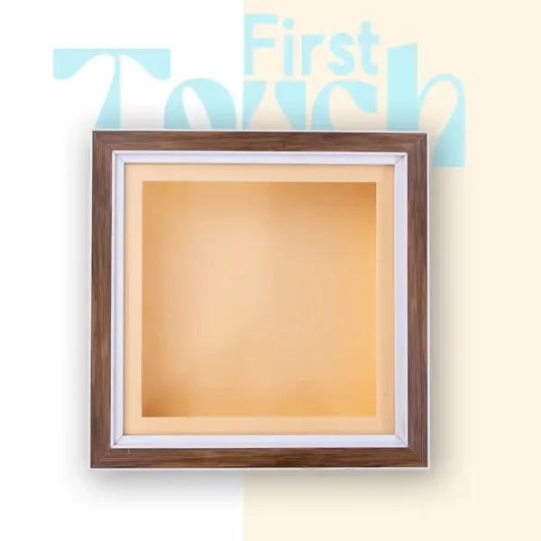 First Touch Premium Newborn Baby Hand & Foot Casting Shadow Box Frame (30x30cm) – Shatterproof Glass & Wooden Finish